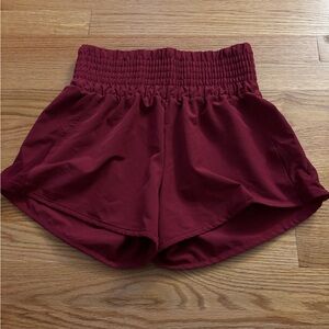 Five Dancewear Maroon Shorts w/ side mesh detail